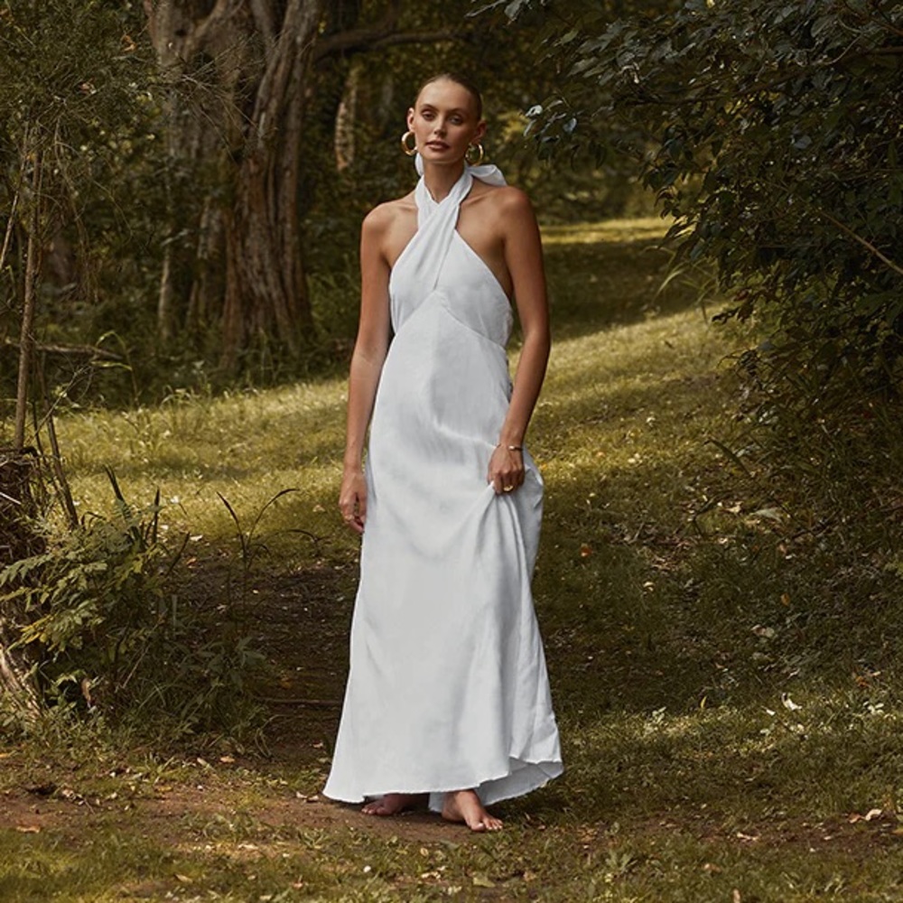 DISSH Alexis Linen Dress White EUC